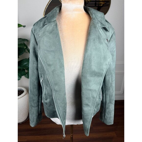 BB Dakota Faux Suede Moto Bomber Jacket | elevated streetwear | XXL | NWOT - Picture 8 of 13